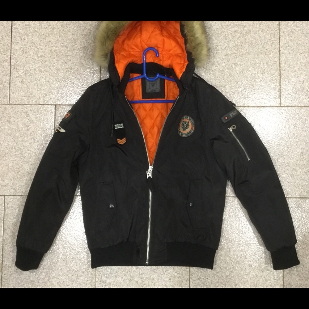 STRACCI BE BRAVE  winter jacket, removable hood with faux trime